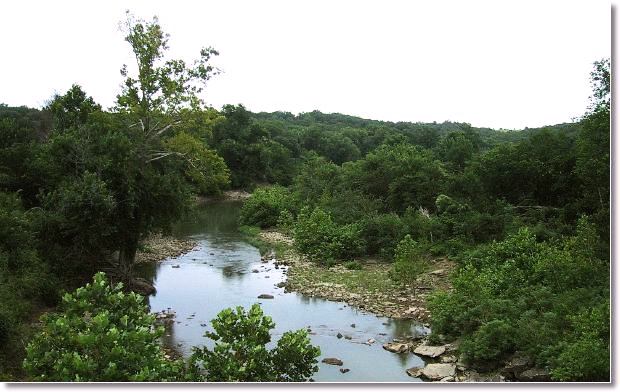 Looking north along the Canry River, Chautauqua county, KS